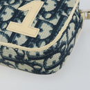 Christian Dior Trotter Canvas Shoulder Bag PVC Navy Silver Auth bs29753-10