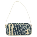 Christian Dior Trotter Canvas Shoulder Bag PVC Navy Silver Auth bs29753-2