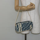 Christian Dior Trotter Canvas Shoulder Bag PVC Navy Silver Auth bs29753-21