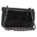 CHANEL Chain Shoulder Bag Patent leather Black Gold CC Auth bs29761-1