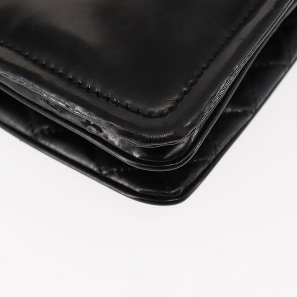 CHANEL Chain Shoulder Bag Patent leather Black Gold CC Auth bs29761