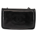 CHANEL Chain Shoulder Bag Patent leather Black Gold CC Auth bs29761-2
