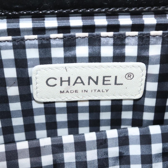 CHANEL Chain Shoulder Bag Patent leather Black Gold CC Auth bs29761