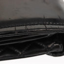 CHANEL Chain Shoulder Bag Patent leather Black Gold CC Auth bs29761-6