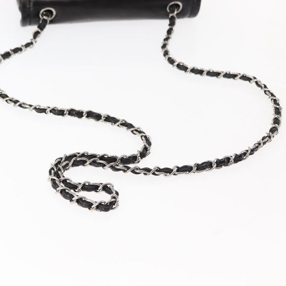 CHANEL Chain Shoulder Bag Patent leather Black Gold CC Auth bs29761