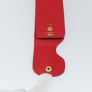 HERMES Glasses Case Leather Red Gold Auth bs29762-9