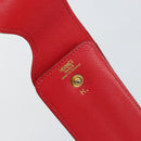 HERMES Glasses Case Leather Red Gold Auth bs29762-10