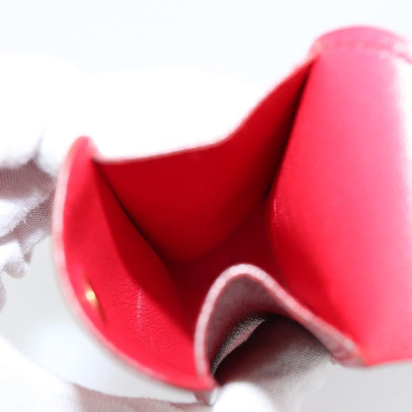 HERMES Glasses Case Leather Red Gold Auth bs29762