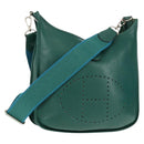 HERMES Evelyn 3 GM Shoulder Bag Leather Green Auth bs29763A-1