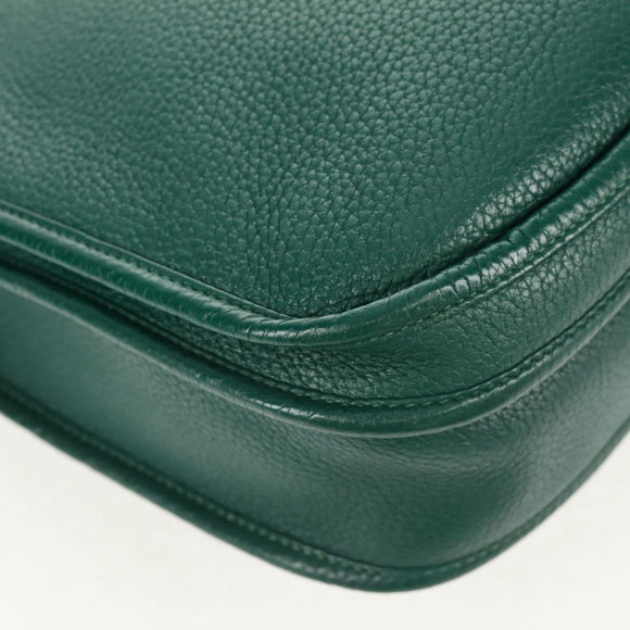 HERMES Evelyn 3 GM Umhängetasche Leder Grün Auth bs29763SAM