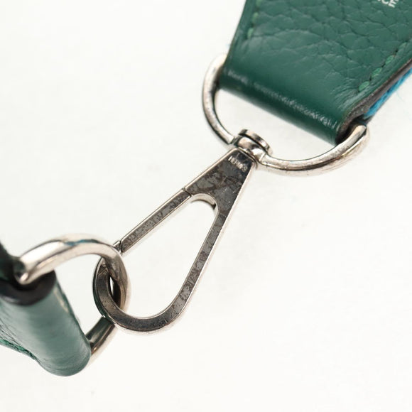 HERMES Evelyn 3 GM Shoulder Bag Leather Green Auth bs29763A