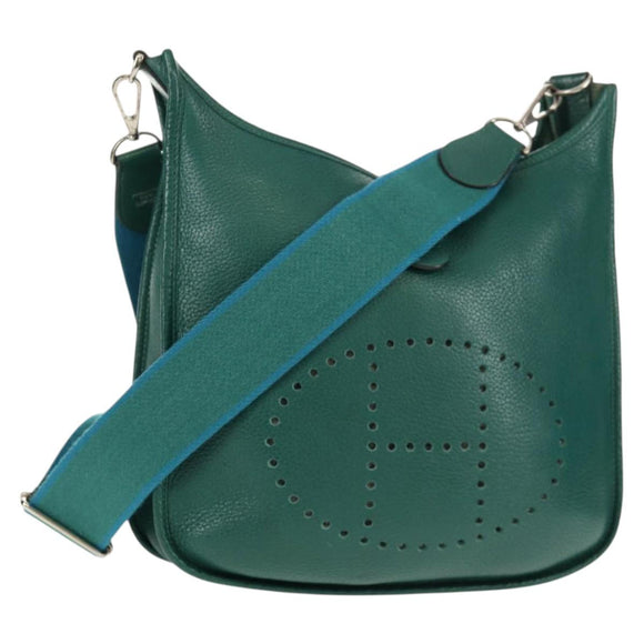 HERMES Evelyn 3 GM Umhängetasche Leder Grün Auth bs29763SAM