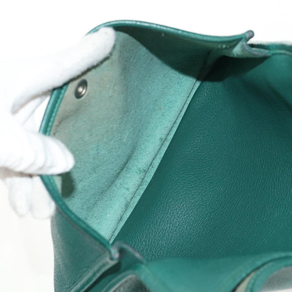 HERMES Evelyn 3 GM Shoulder Bag Leather Green Auth bs29763A