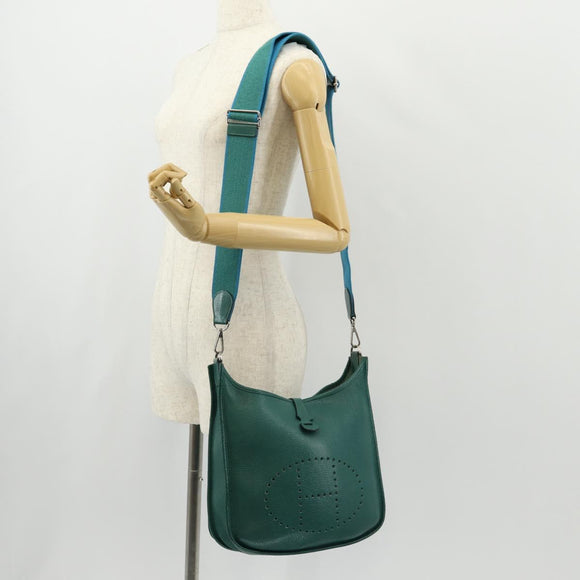 HERMES Evelyn 3 GM Umhängetasche Leder Grün Auth bs29763SAM