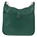 HERMES Evelyn 3 GM Shoulder Bag Leather Green Auth bs29763A-2