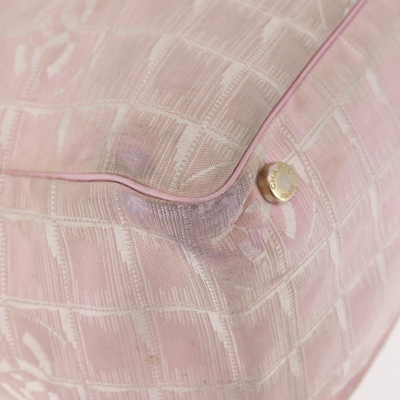 CHANEL New Travel Line Tote Bag Nylon Pink CC Auth bs29764