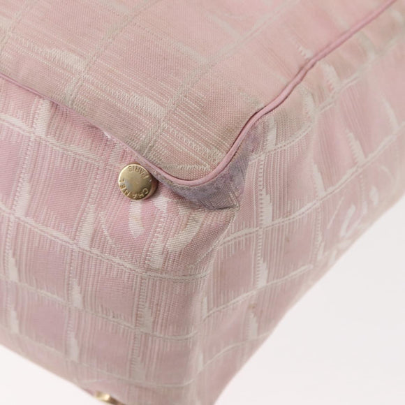 CHANEL New Travel Line Tote Bag Nylon Pink CC Auth bs29764