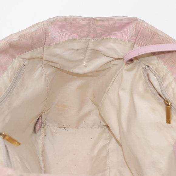 CHANEL New Travel Line Tote Bag Nylon Pink CC Auth bs29764