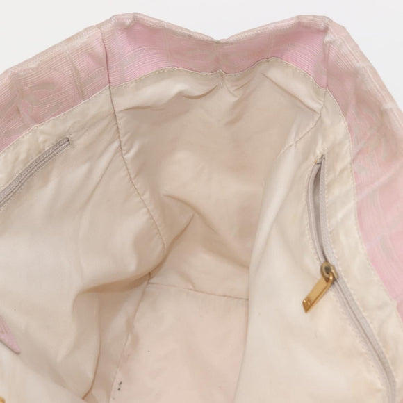 CHANEL New Travel Line Tote Bag Nylon Pink CC Auth bs29764