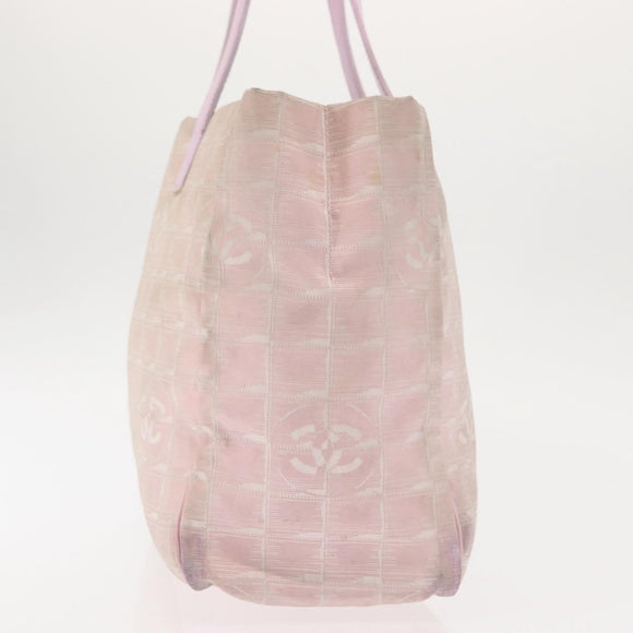CHANEL New Travel Line Tote Bag Nylon Pink CC Auth bs29764