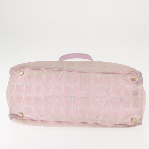 CHANEL New Travel Line Tote Bag Nylon Pink CC Auth bs29764