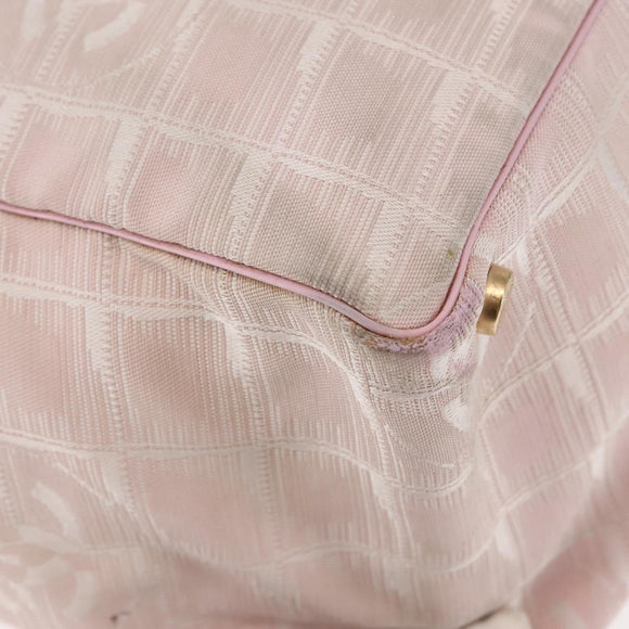 CHANEL New Travel Line Tote Bag Nylon Pink CC Auth bs29765