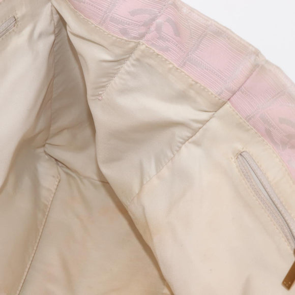 CHANEL New Travel Line Tote Bag Nylon Pink CC Auth bs29765