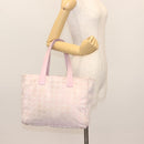 CHANEL New Travel Line Tote Bag Nylon Pink CC Auth bs29765-19