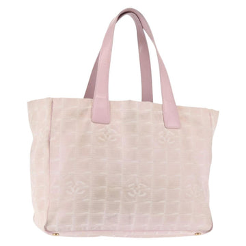 CHANEL New Travel Line Tote Bag Nylon Pink CC Auth bs29765