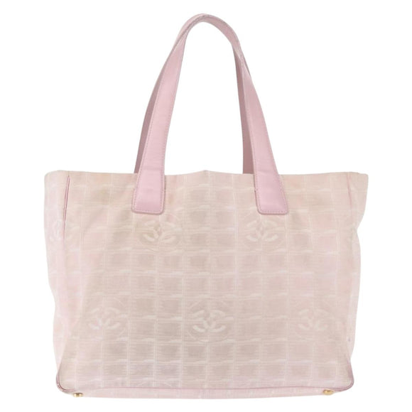 CHANEL New Travel Line Tote Bag Nylon Pink CC Auth bs29765