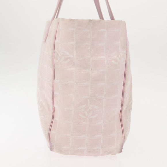 CHANEL New Travel Line Tote Bag Nylon Pink CC Auth bs29765