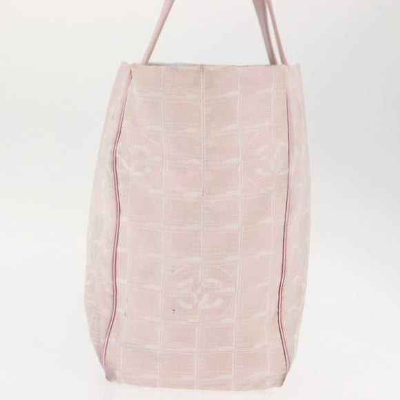 CHANEL New Travel Line Tote Bag Nylon Pink CC Auth bs29765