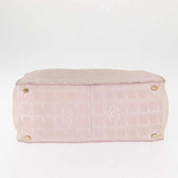 CHANEL New Travel Line Tote Bag Nylon Pink CC Auth bs29765