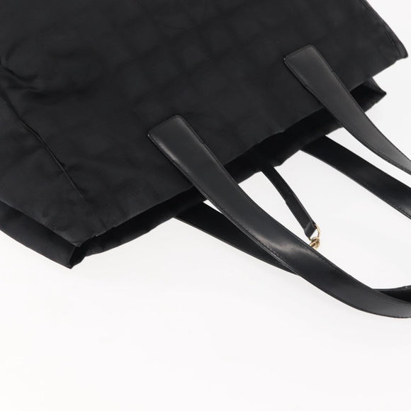 CHANEL New Travel Line Tote Bag Nylon Black CC Auth bs29766