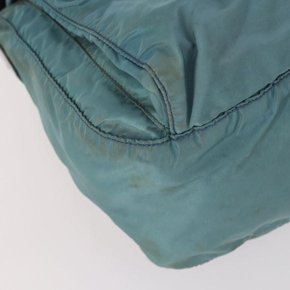 PRADA Shoulder Bag Nylon Green Silver Auth bs29768