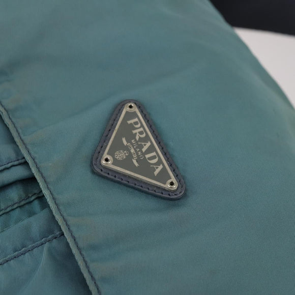 PRADA Shoulder Bag Nylon Green Silver Auth bs29768