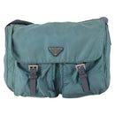 PRADA Shoulder Bag Nylon Green Silver Auth bs29768-13