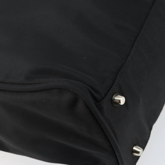 PRADA Tote Bag Nylon Black Silver Auth bs29772