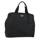 PRADA Tote Bag Nylon Black Silver Auth bs29772-1