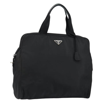 PRADA Tote Bag Nylon Black Silver Auth bs29772