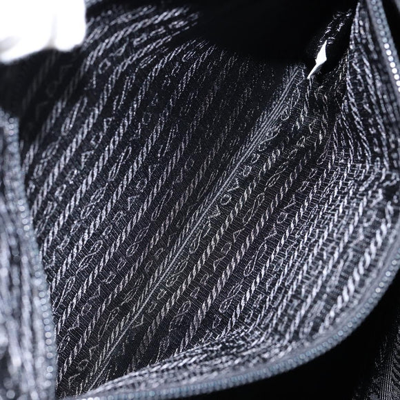 PRADA Tote Bag Nylon Black Silver Auth bs29772