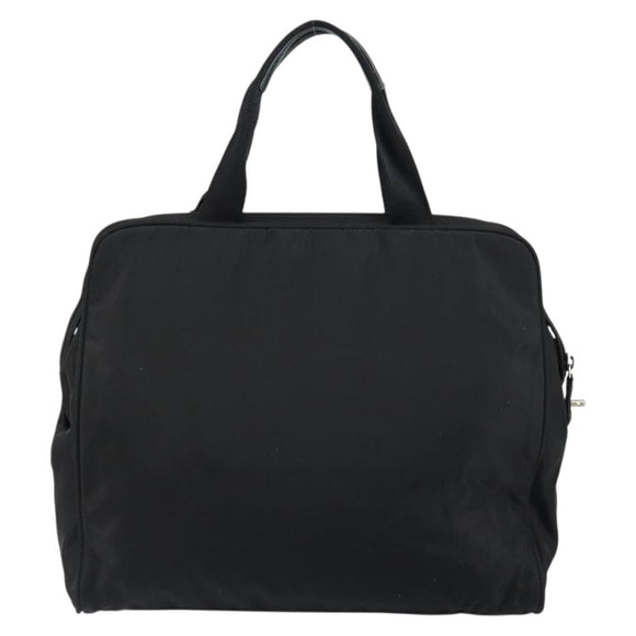 PRADA Tote Bag Nylon Black Silver Auth bs29772