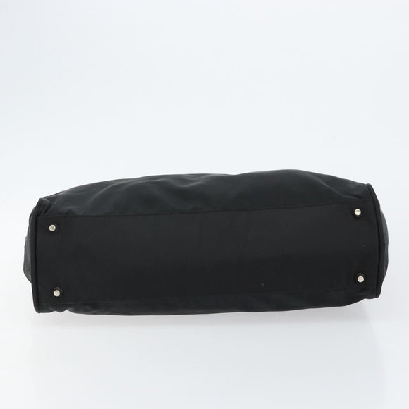 PRADA Tote Bag Nylon Black Silver Auth bs29772