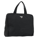 PRADA Tote Bag Nylon Black Silver Auth bs29773-1