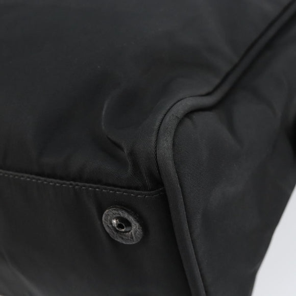 PRADA Tote Bag Nylon Black Silver Auth bs29773