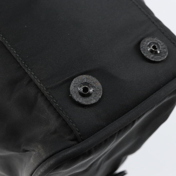 PRADA Tote Bag Nylon Black Silver Auth bs29773