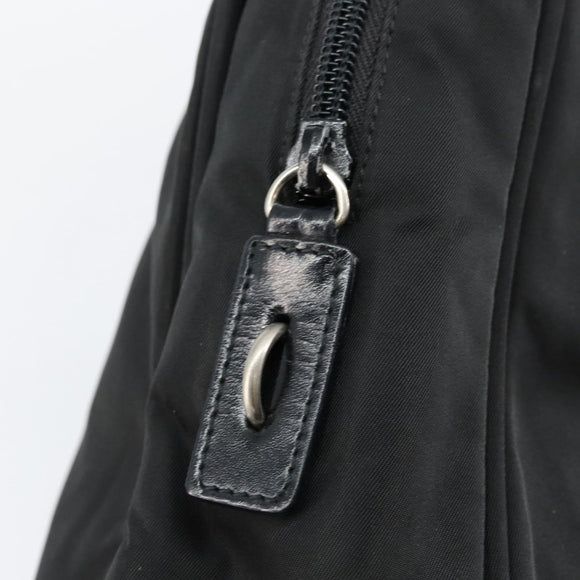 PRADA Tote Bag Nylon Black Silver Auth bs29773