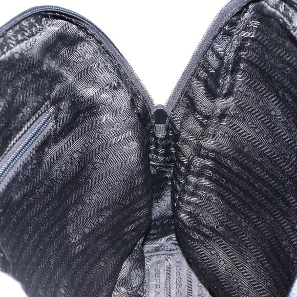 PRADA Tote Bag Nylon Black Silver Auth bs29773