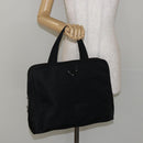 PRADA Tote Bag Nylon Black Silver Auth bs29773-23