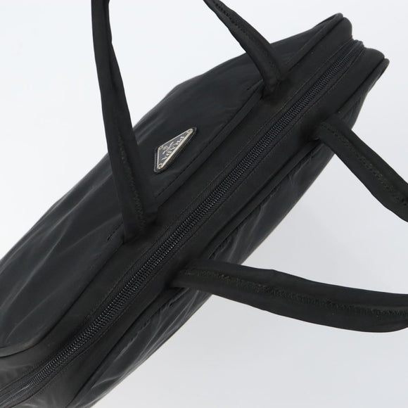 PRADA Tote Bag Nylon Black Silver Auth bs29773